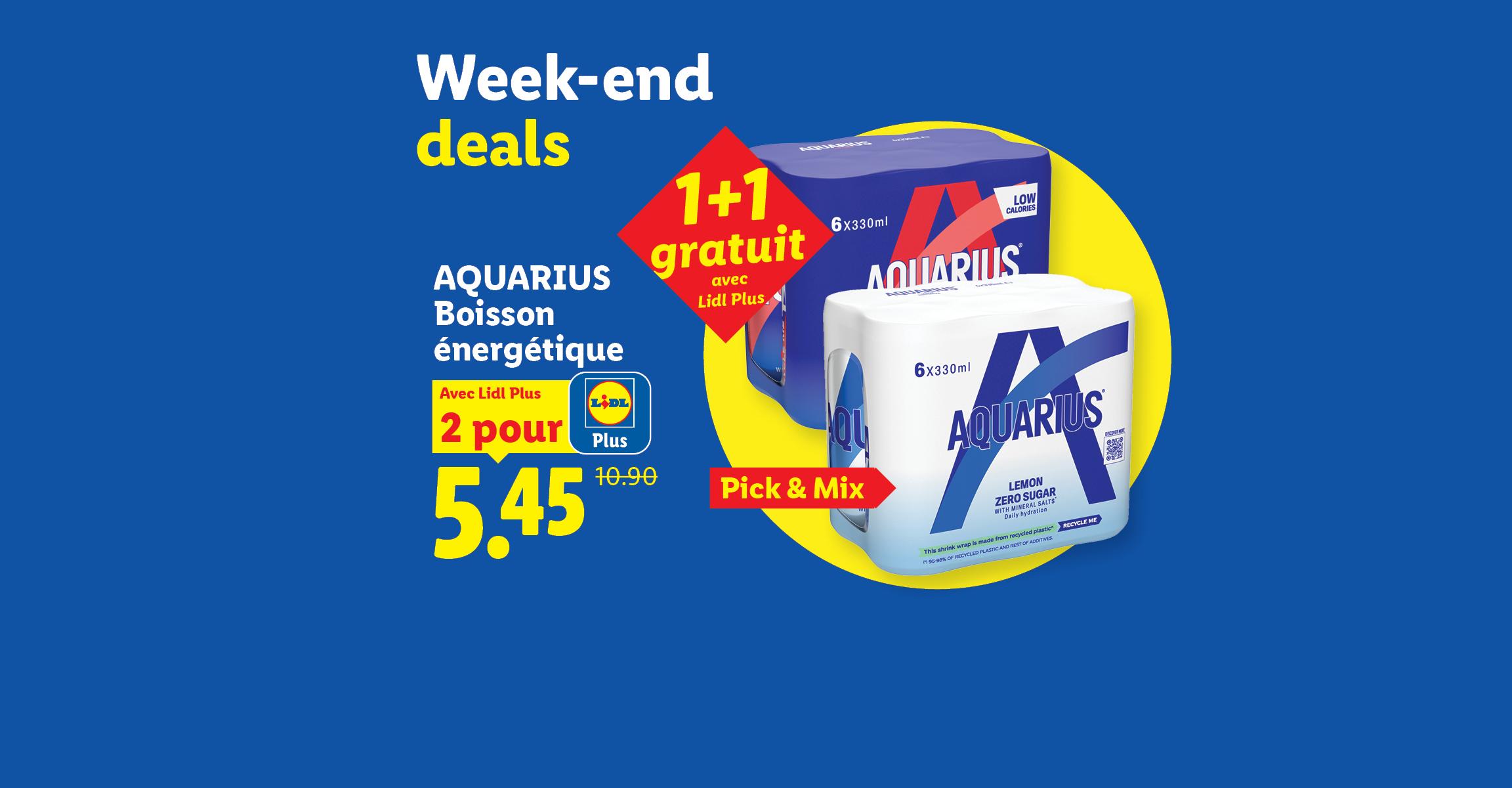Offre promotionnelle sur des packs de boissons énergisantes pour le week-end.