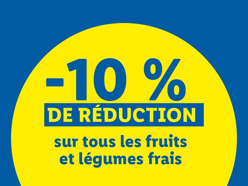 5 % de réduction sur les fruits et légumes frais