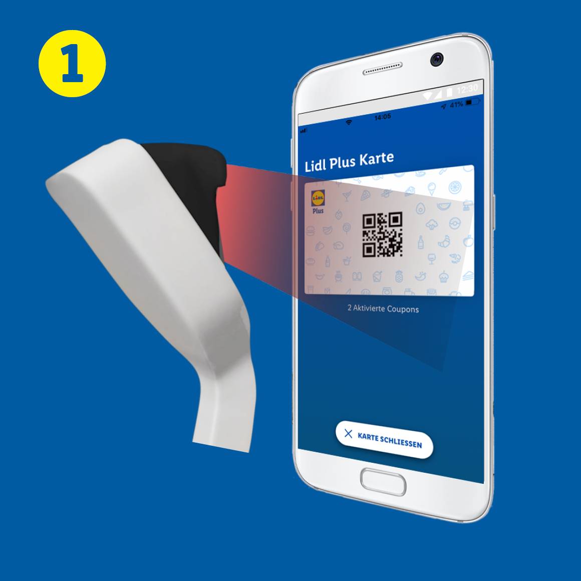1. Scanne deine Lidl Plus-App an der Kasse