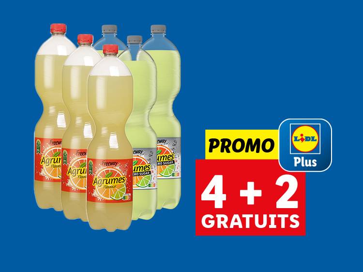 Promo Lidl Plus : 4+2 gratuits boissons Freeway Agrumes.